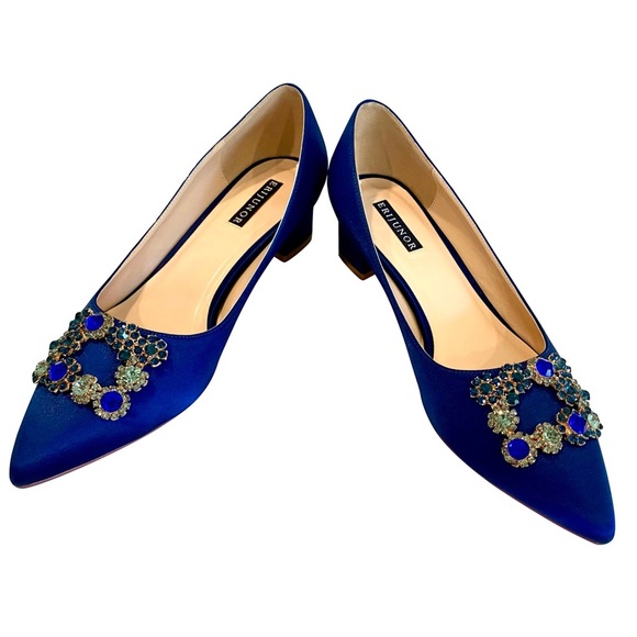 Erijunor - Absolutely Beautiful Formal Dress Shoe w/ Rhinestone Brooch size 10 - Picture 14 of 14